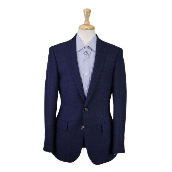 J. Crew Men's Thompson Navy Blue Wool Tweed 2-Btn Blazer Jacket 38R New - Picture 1 of 8
